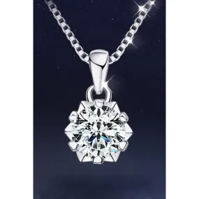 1 Carat Moissanite Pendant Platinum-Plated Necklace