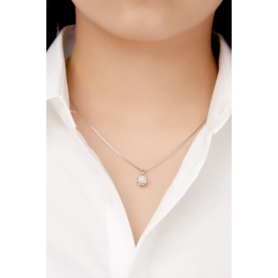 1 Carat Moissanite Pendant Platinum-Plated Necklace