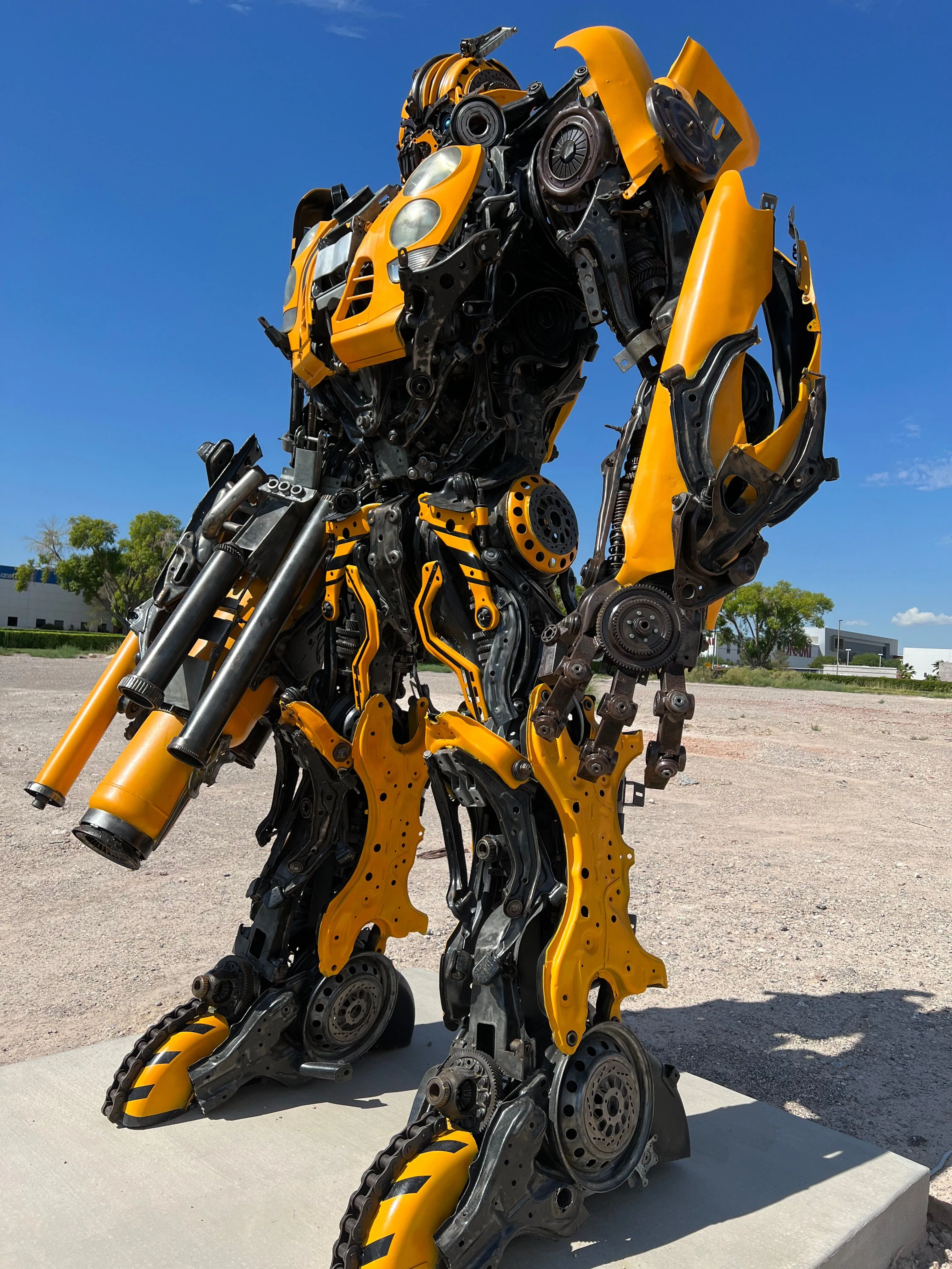 11.5ft Bumblebee Inspired Recycled Metal Art Sculpture