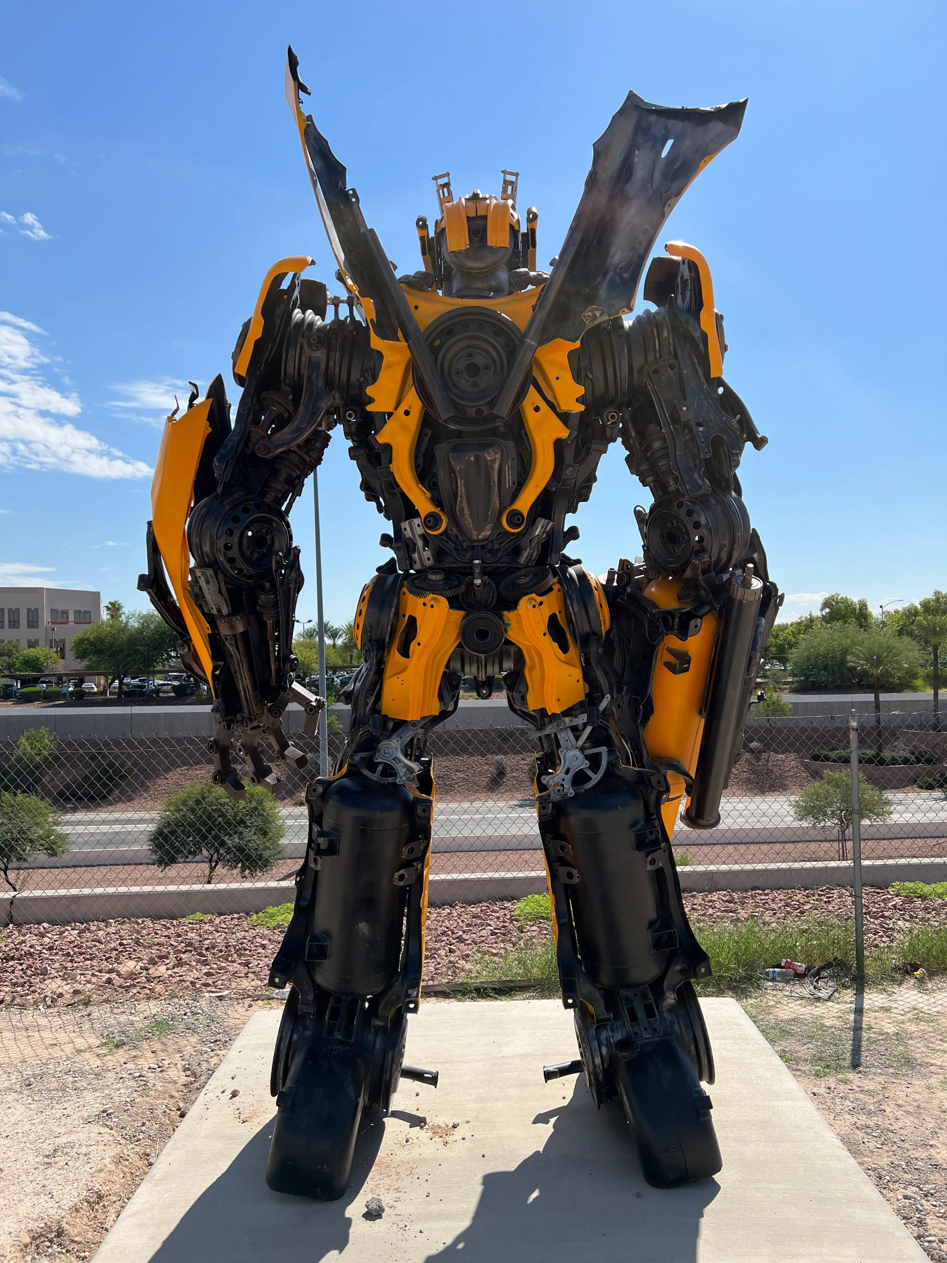 11.5ft Bumblebee Inspired Recycled Metal Art Sculpture