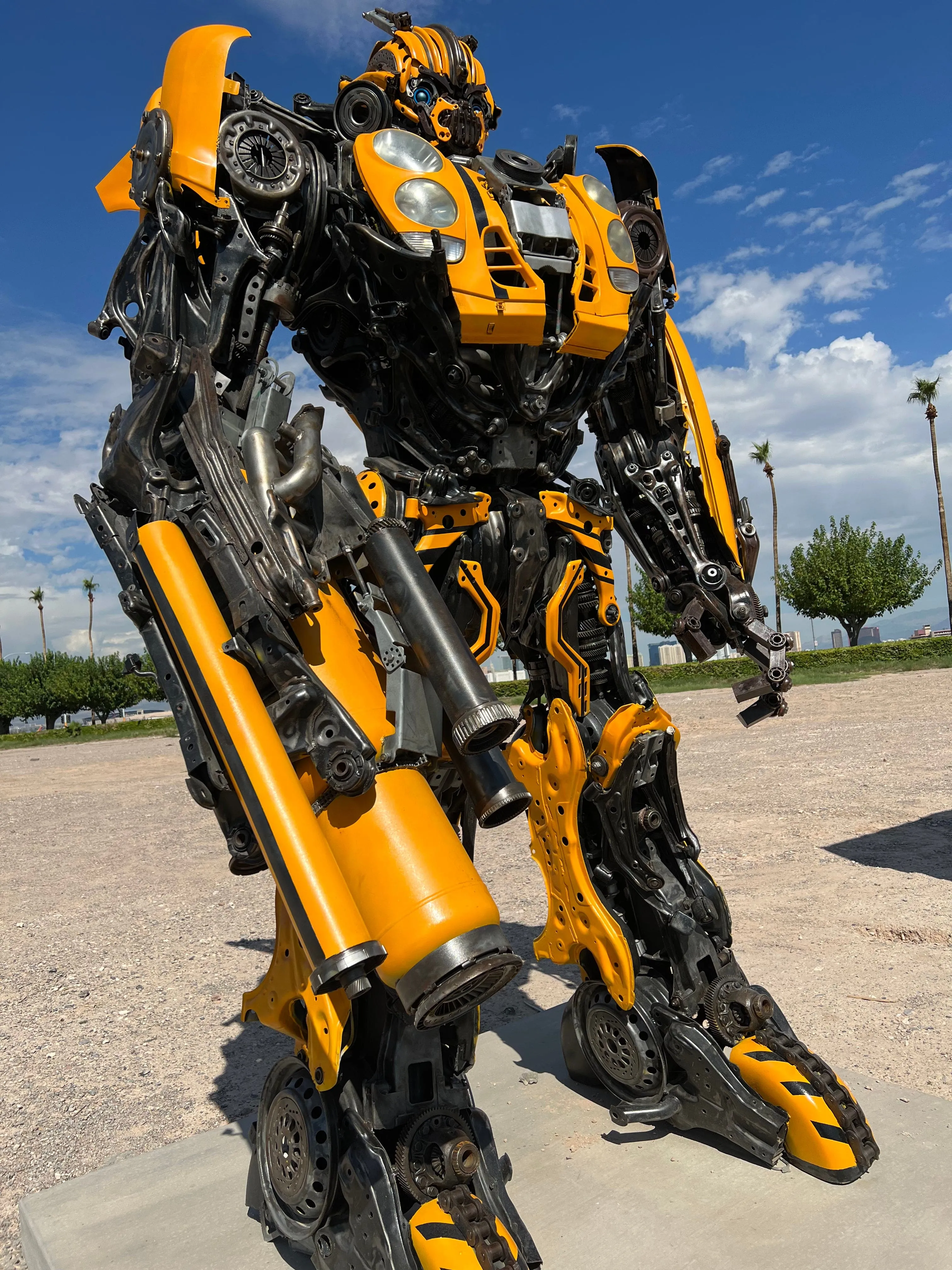 11.5ft Bumblebee Inspired Recycled Metal Art Sculpture