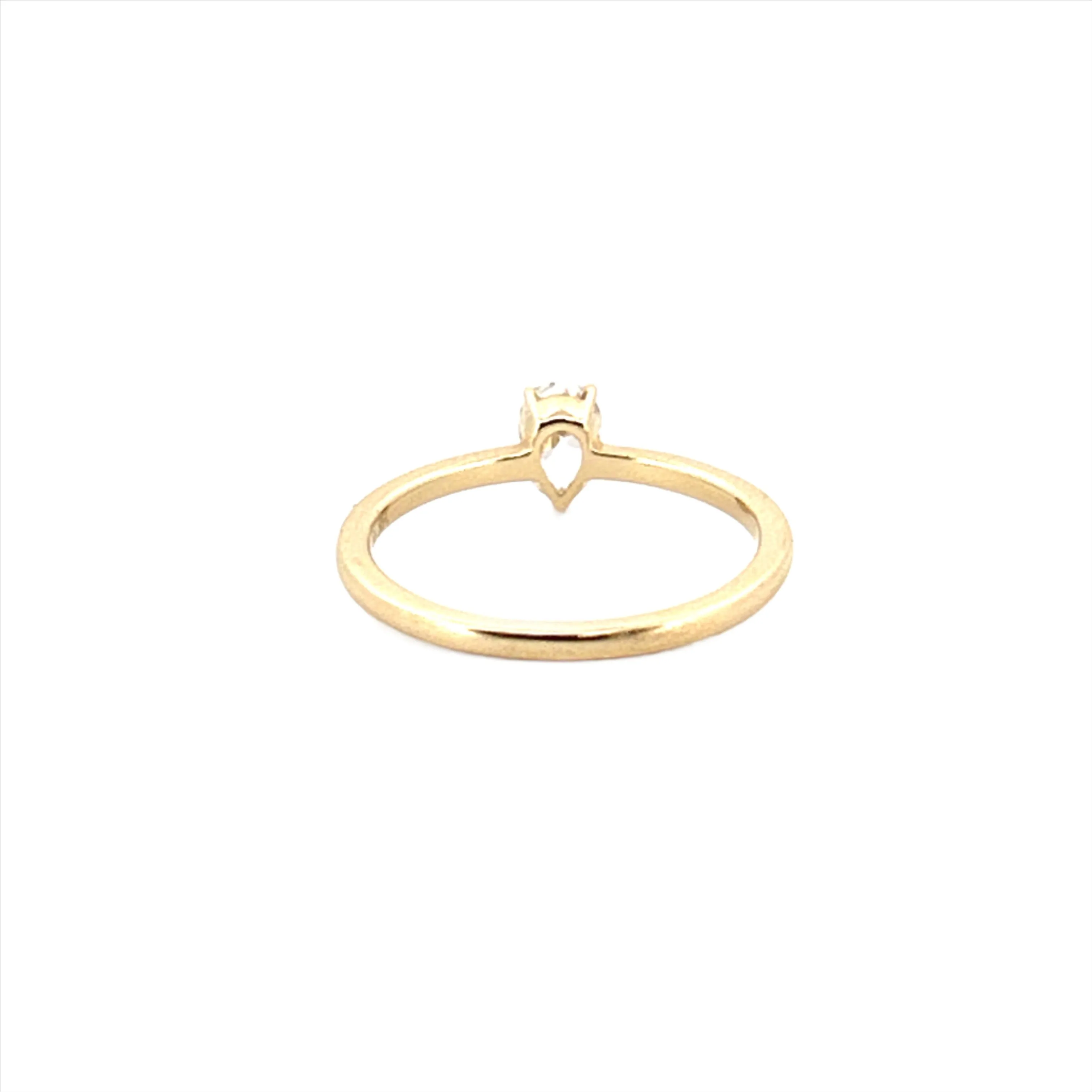 14K Gold 0.40 Carat Pear Cut Diamond Solitaire Band