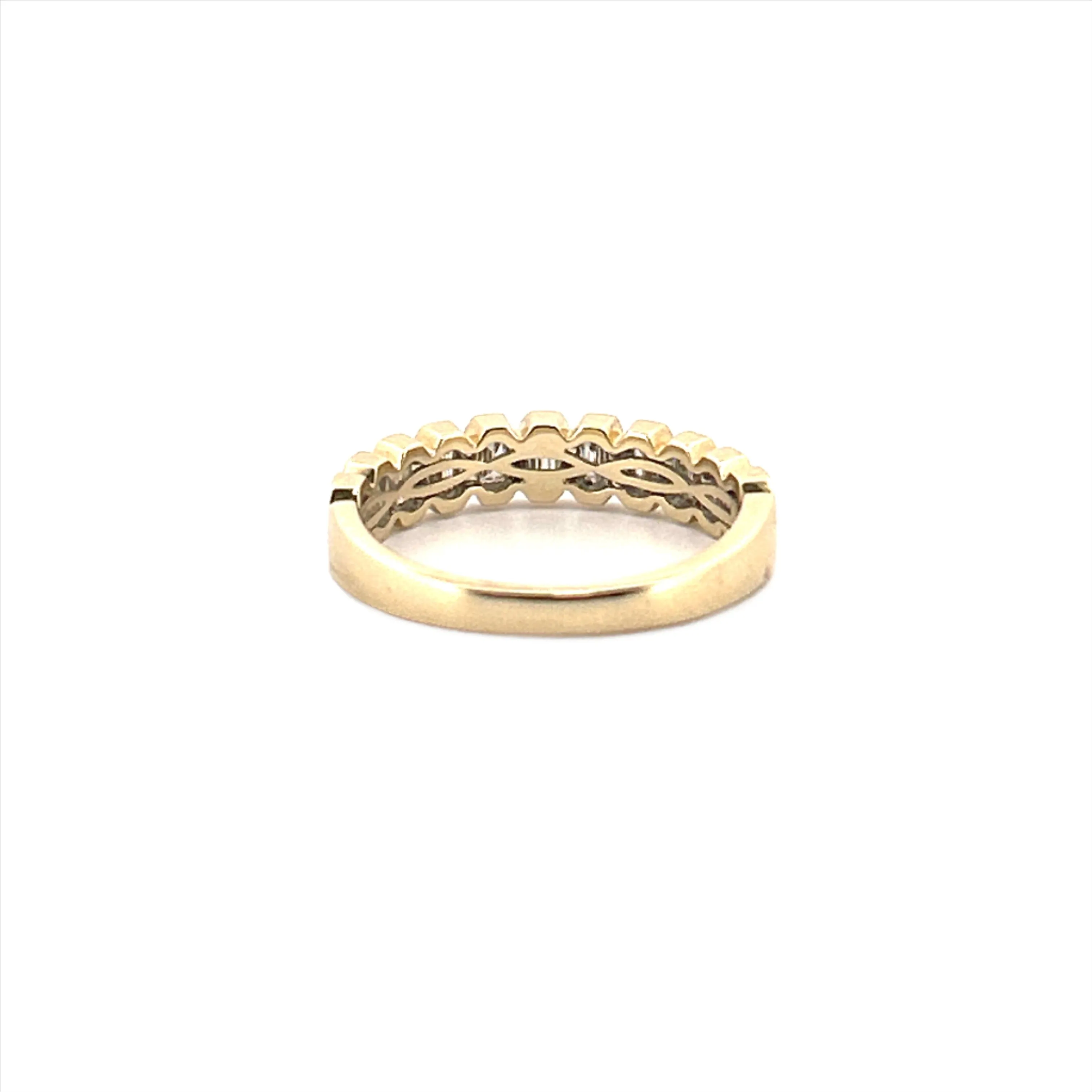 14K Gold Baguette Bezel Diamond Fashion Band