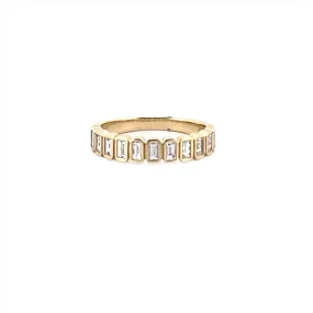 14K Gold Baguette Bezel Diamond Fashion Band