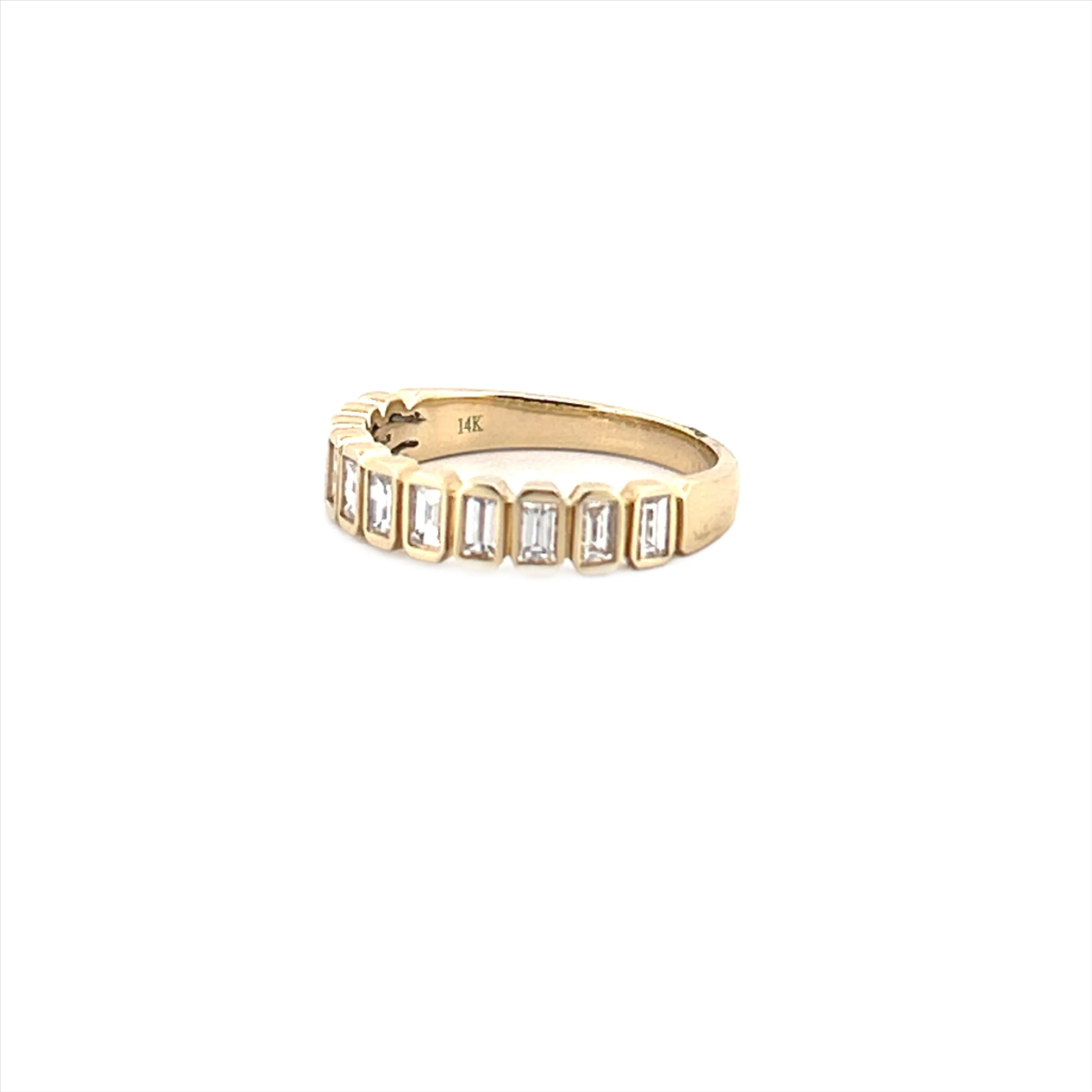 14K Gold Baguette Bezel Diamond Fashion Band