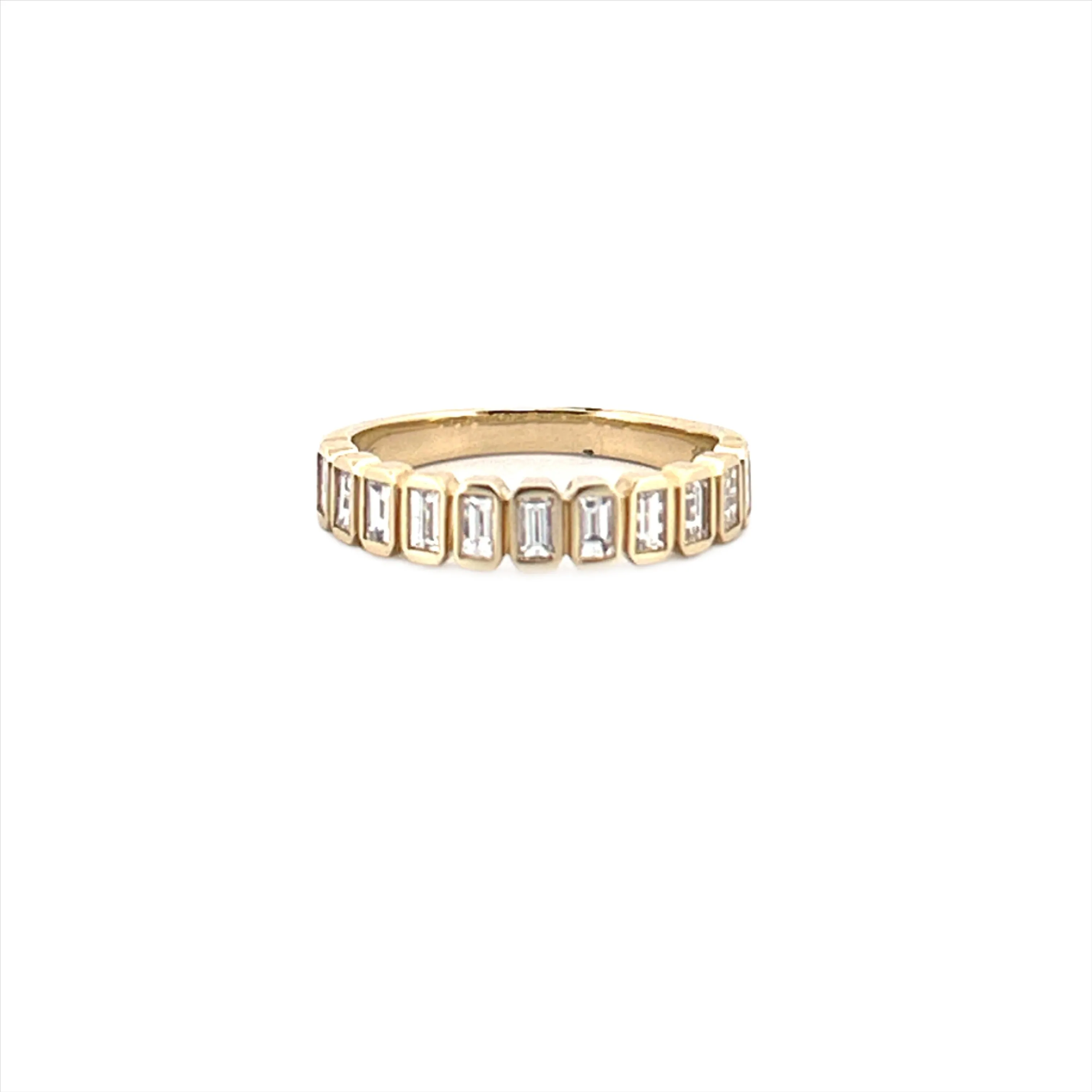 14K Gold Baguette Bezel Diamond Fashion Band