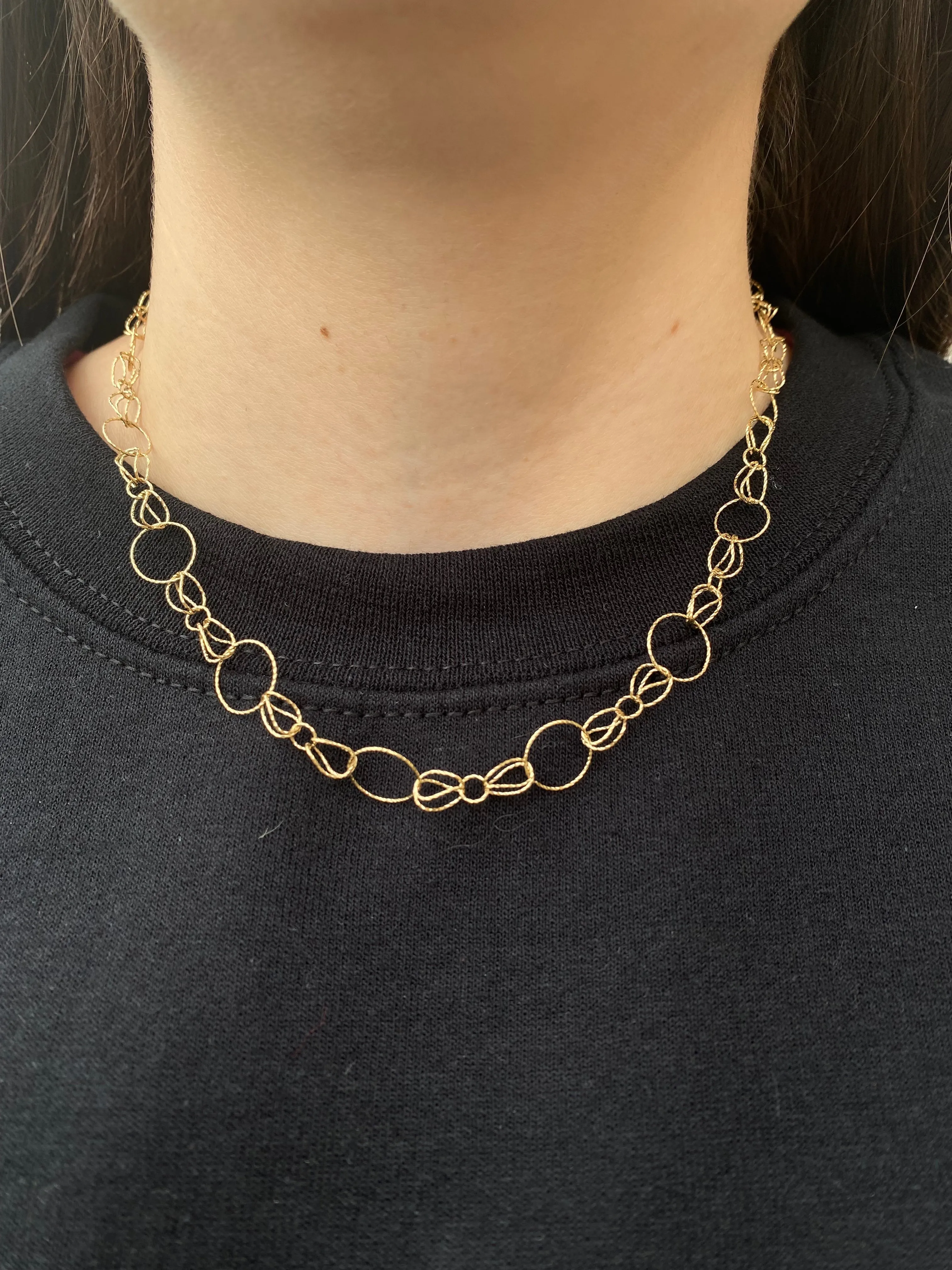 14K Gold Fashion Diamond Cut Necklace