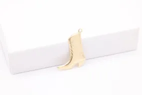 14K Gold-Filled Cowboy Boot Charm, Wholesale Jewelry Making Charm