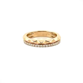 14K Gold Studded 2 Row Diamond Band