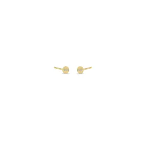 14k Itty Bitty Pavé Diamond Line Disc Stud