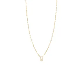 14k Itty Bitty Pavé Diamond Padlock Necklace