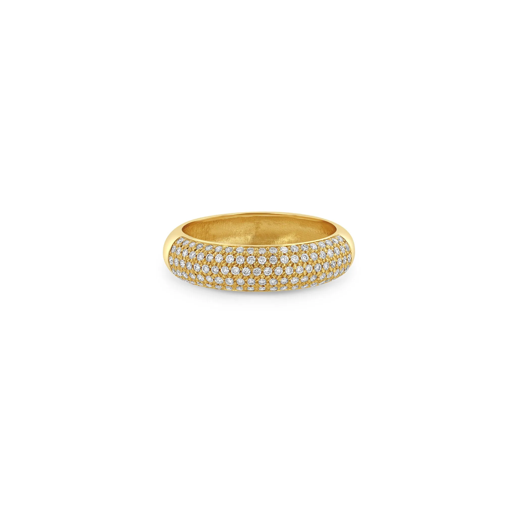 14k Pavé Diamond Half Round Wide Band