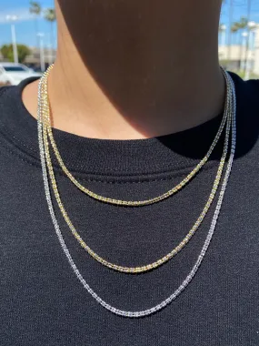 14K Two-Tone Gold Diamond Cut Necklace