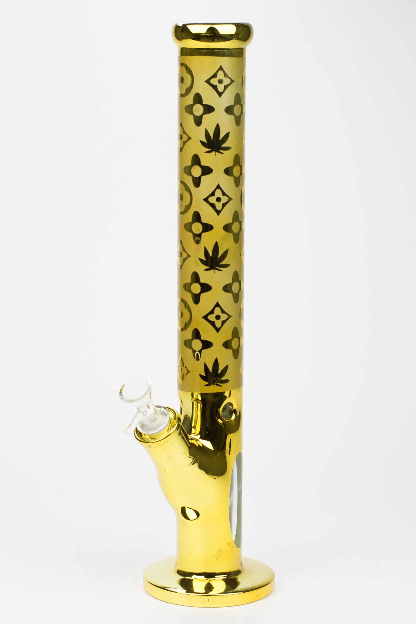 17" Luxury pattern 7 mm metallic straight tube glass bong