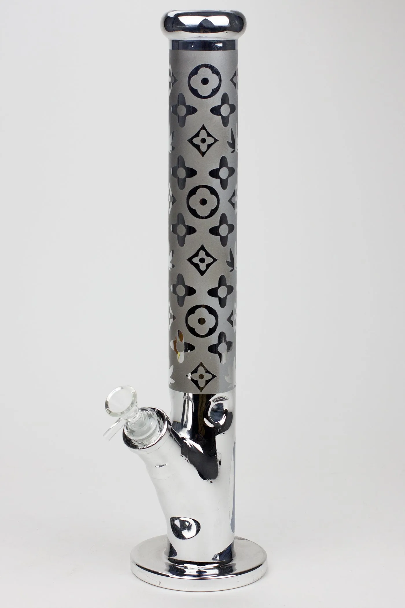 17" Luxury pattern 7 mm metallic straight tube glass bong