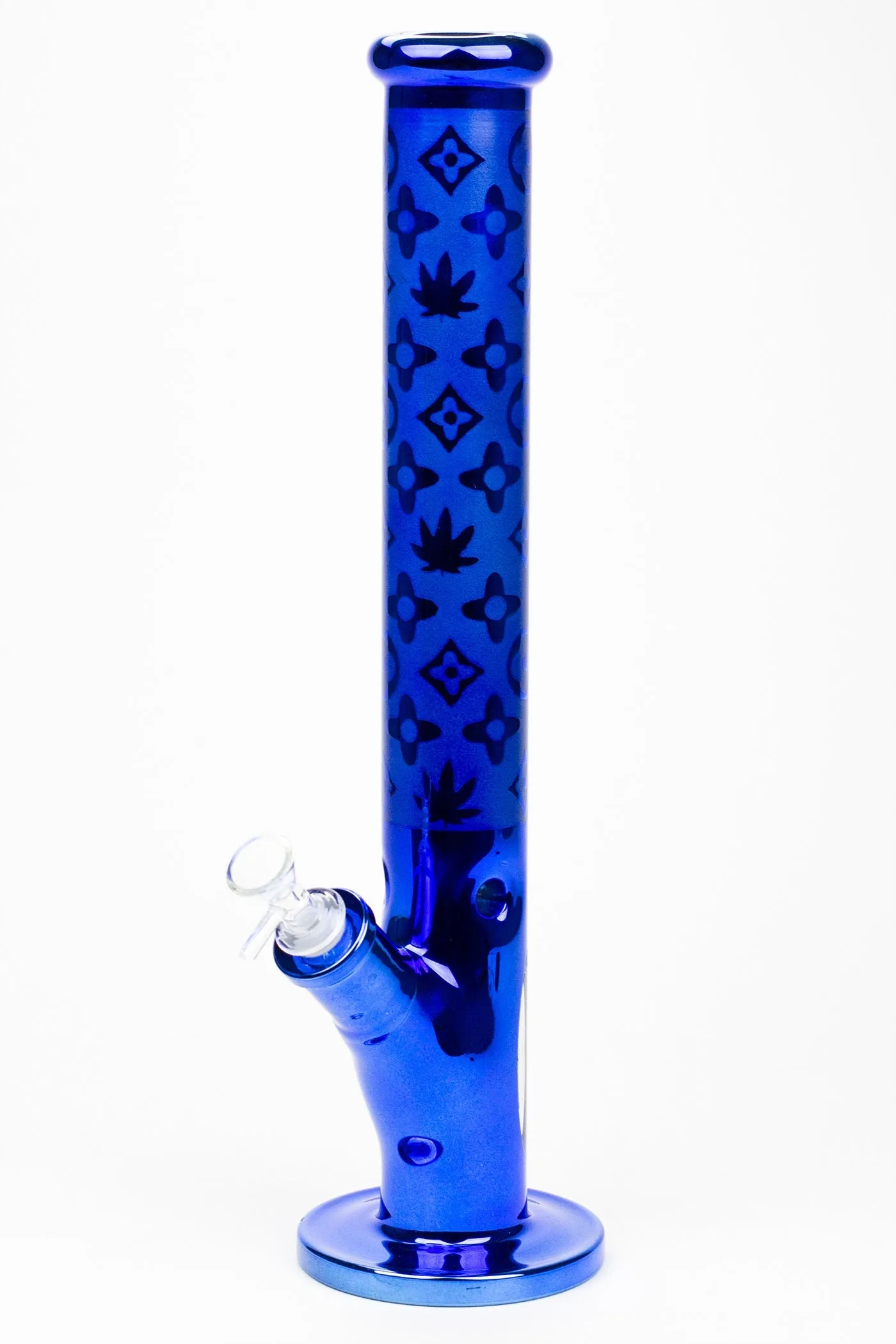 17" Luxury pattern 7 mm metallic straight tube glass bong