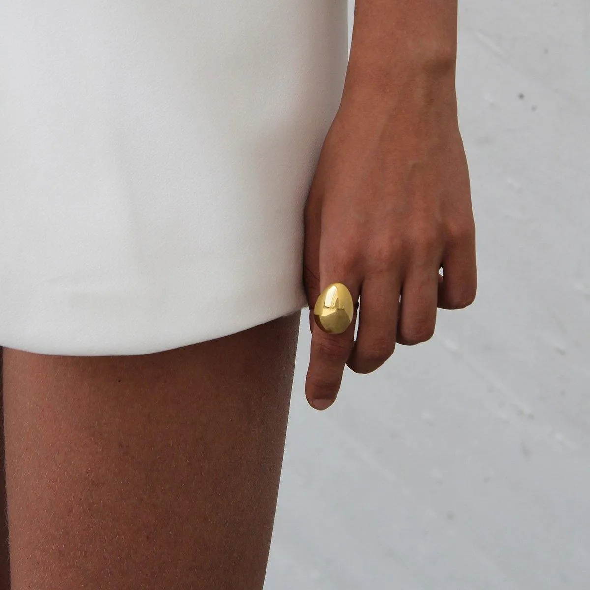 18k Gold-plated Ovoid Ring