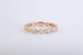 18k Rose Gold 0.525tcw Diamond Wedding Band Size 6.75 (1.81g.)