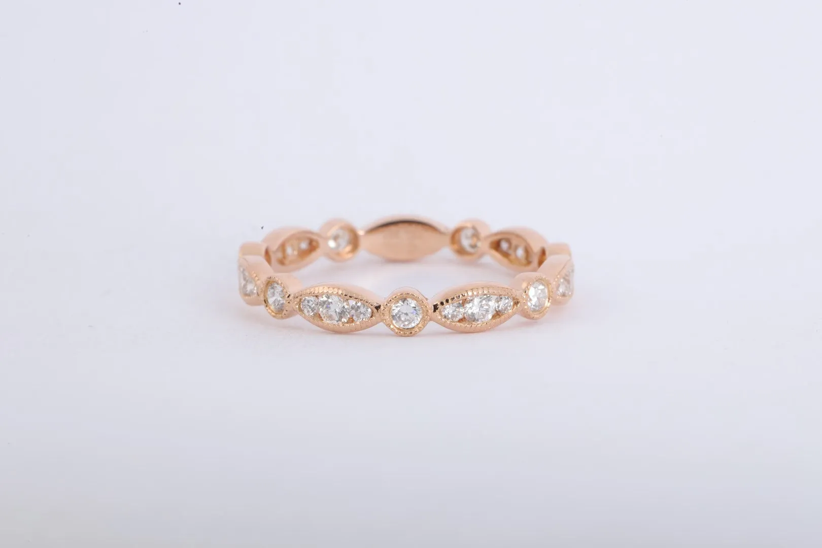 18k Rose Gold 0.525tcw Diamond Wedding Band Size 6.75 (1.81g.)