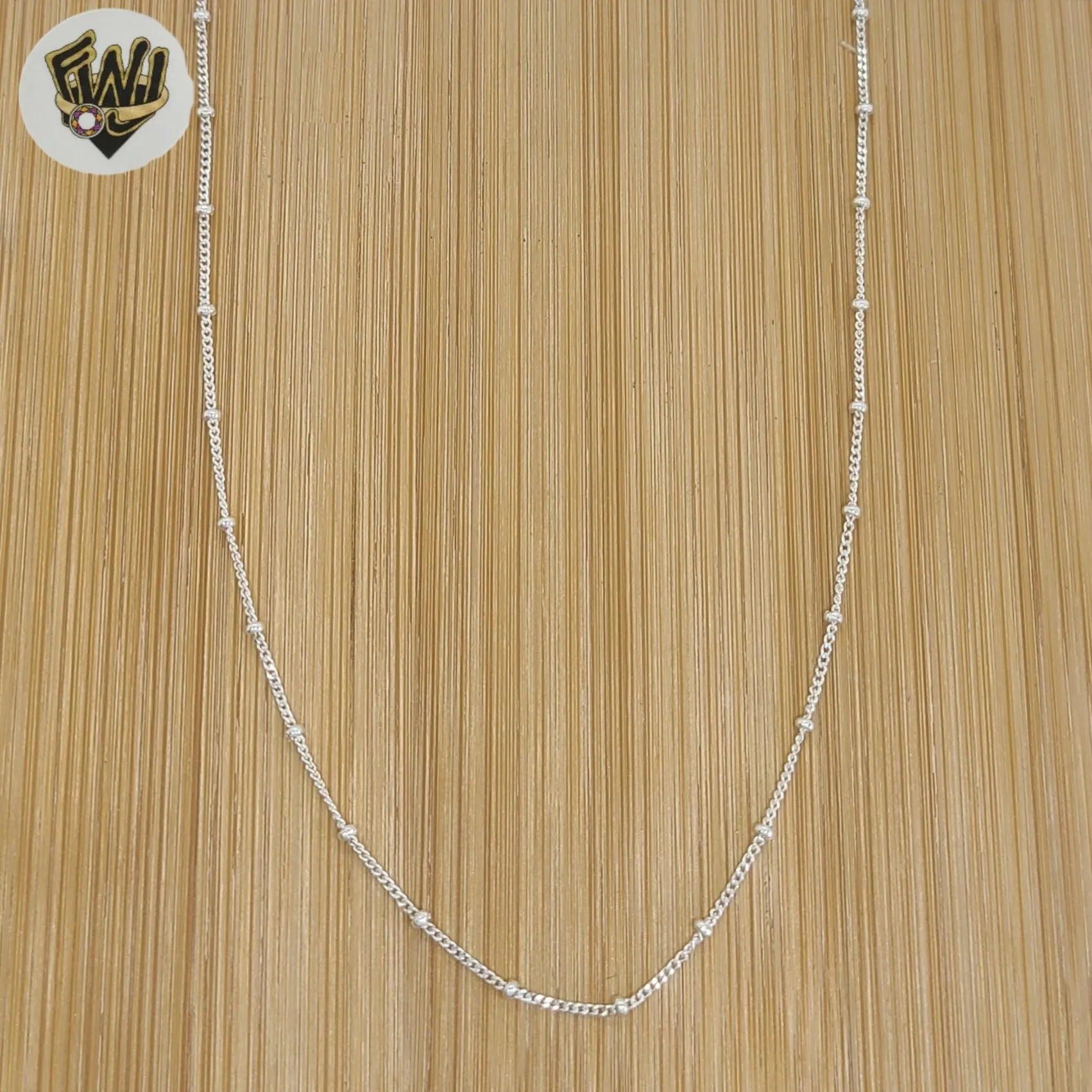 (2-2704) 925 Sterling Silver - 1mm Curb Link and Balls Chain.