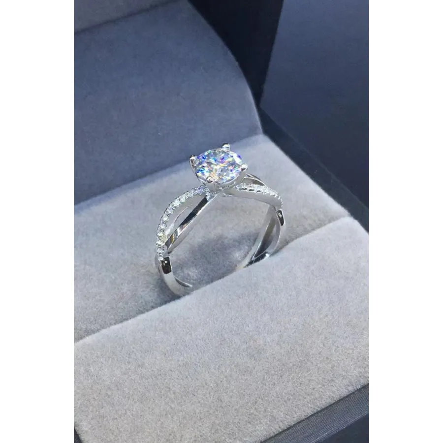 2 Carat Moissanite Crisscross 925 Sterling Silver Ring