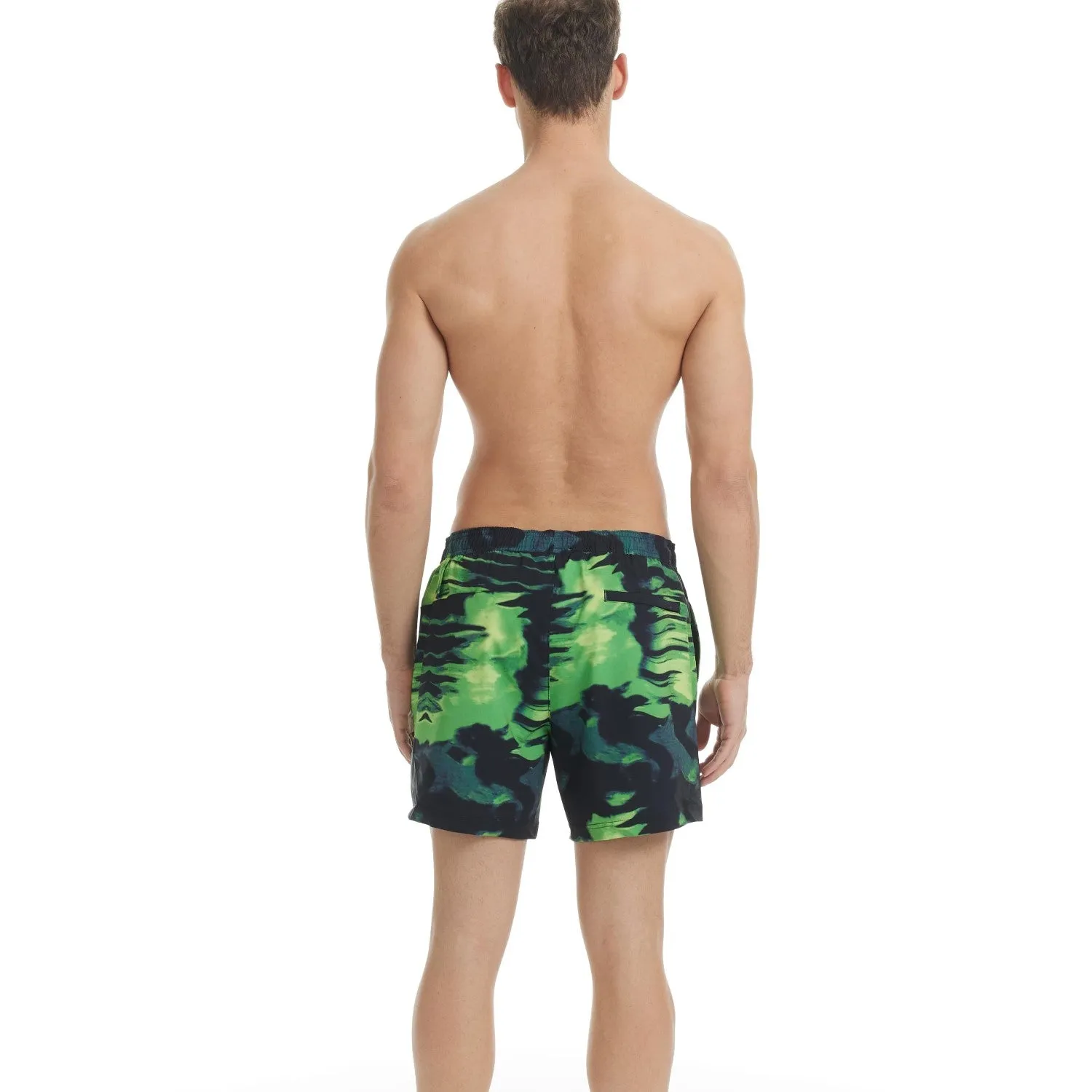 2 in 1 Stretch Short Lined Green Black Gym Shorts