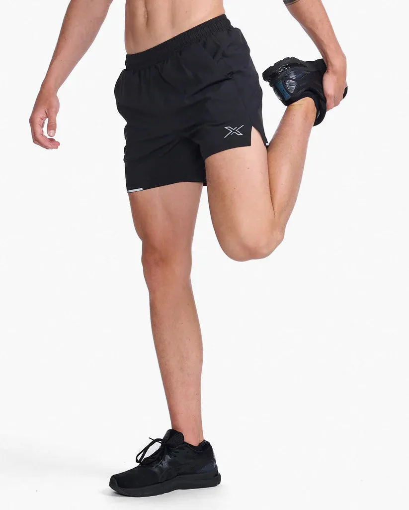 2XU Mens Aero 5 Inch Shorts 2.0 - Black/Silver