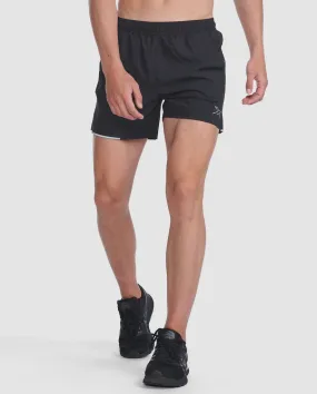 2XU Mens Aero 5 Inch Shorts 2.0 - Black/Silver