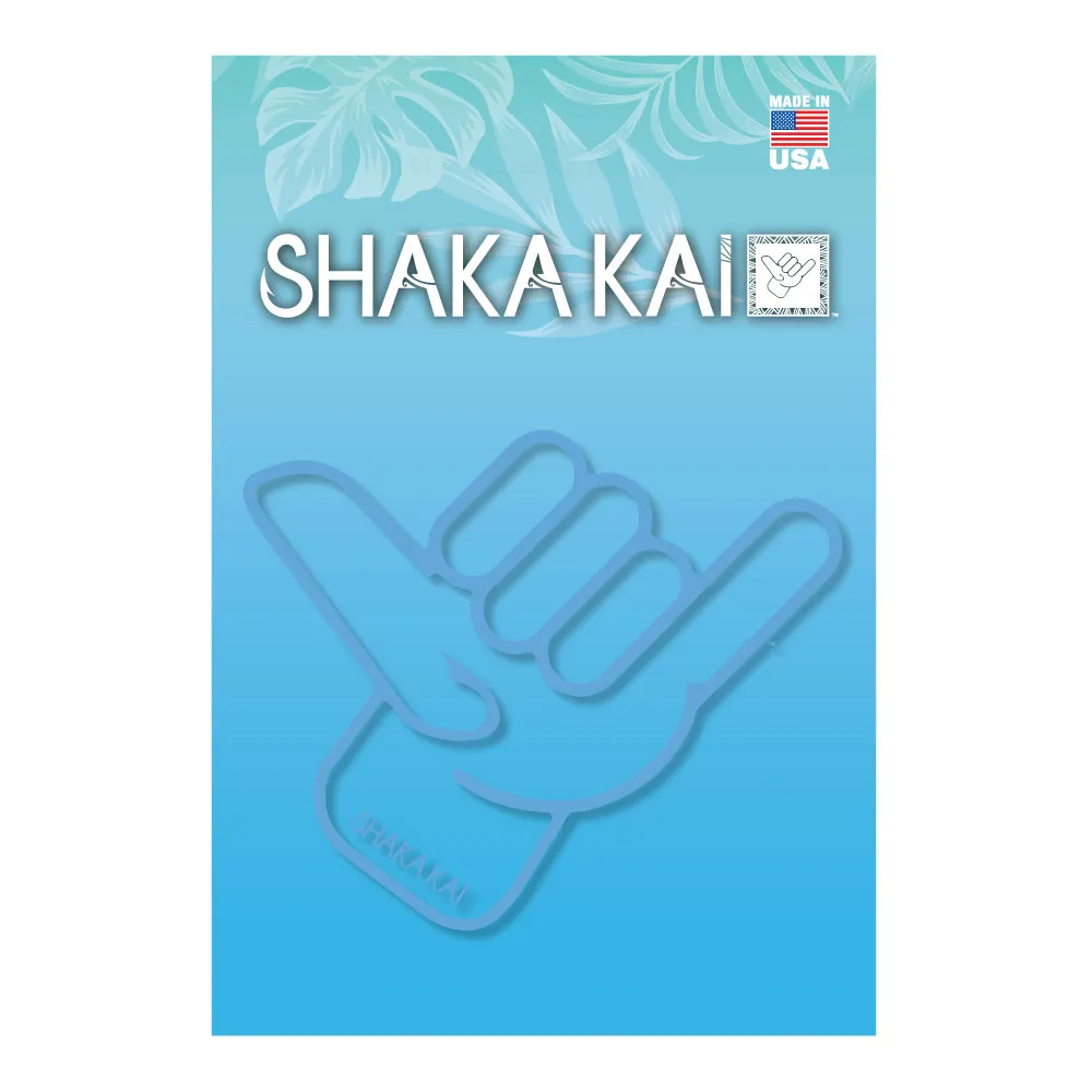 6" Clear Outline Shaka Kai Hand With Logo