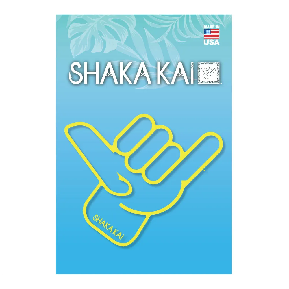 6" Clear Outline Shaka Kai Hand With Logo