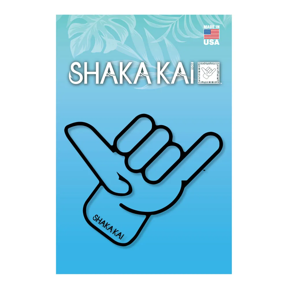 6" Clear Outline Shaka Kai Hand With Logo