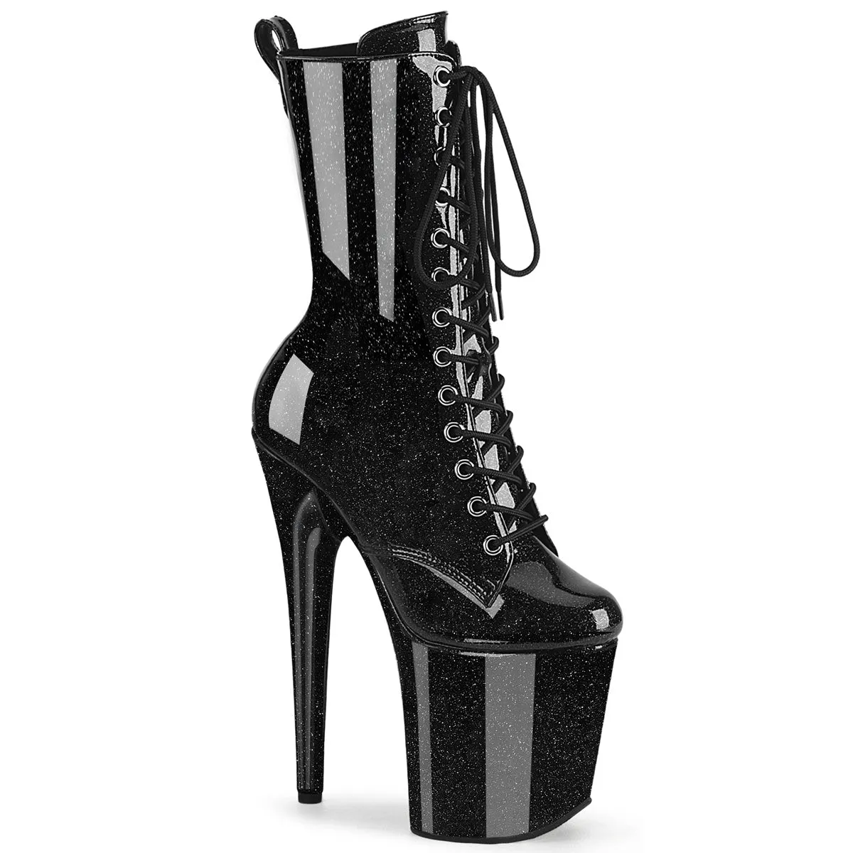 8 Inch Heel FLAMINGO-1040GP Black Glitter