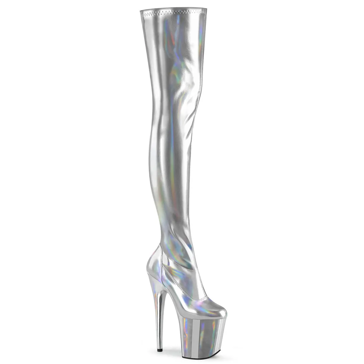 8 Inch Heel FLAMINGO-3000HWR Silver Holo