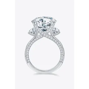 8.6 Carat Moissanite Platinum-Plated Ring