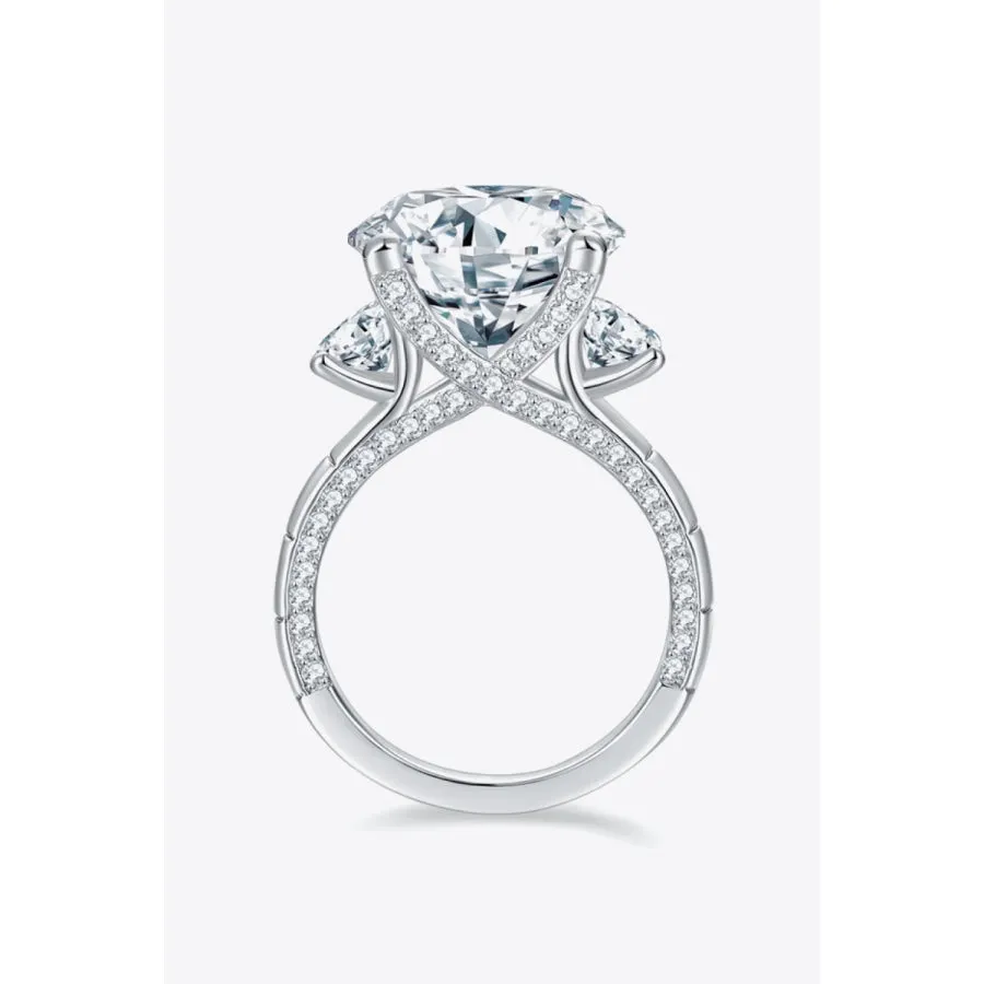 8.6 Carat Moissanite Platinum-Plated Ring