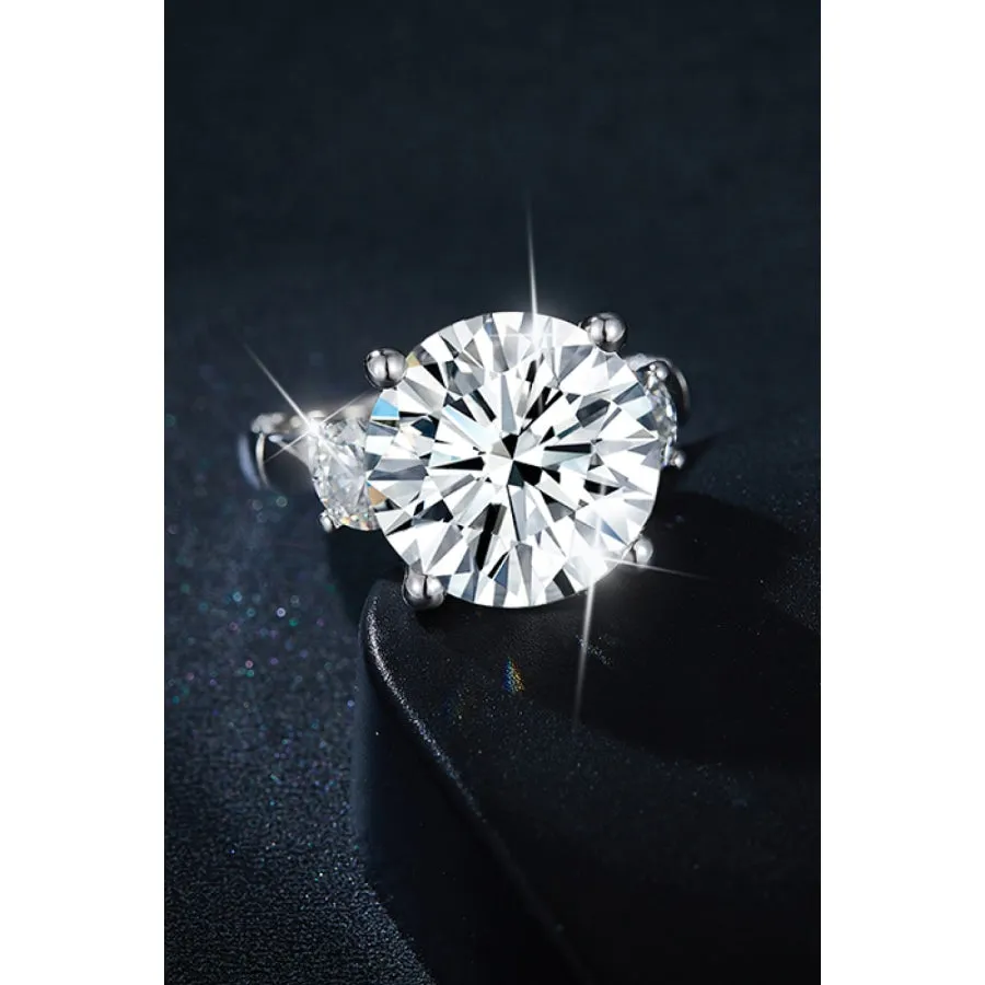 8.6 Carat Moissanite Platinum-Plated Ring