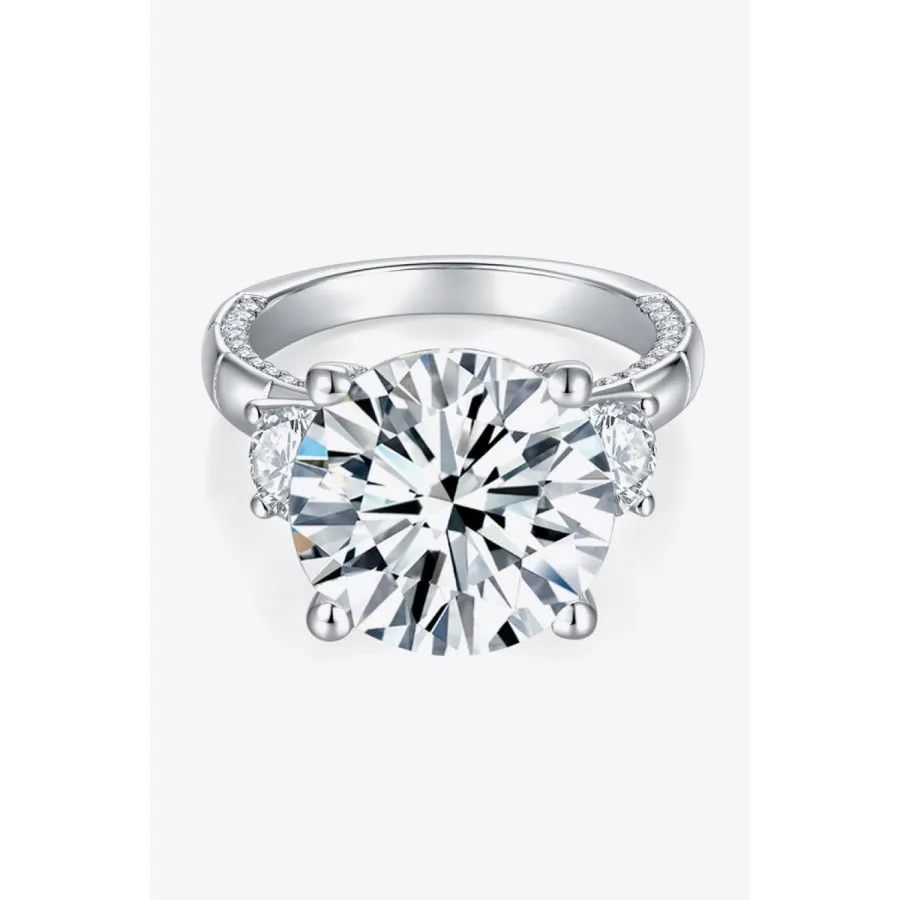 8.6 Carat Moissanite Platinum-Plated Ring