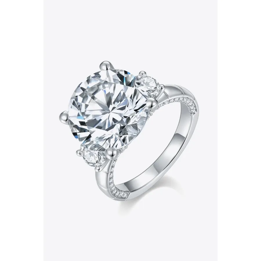 8.6 Carat Moissanite Platinum-Plated Ring