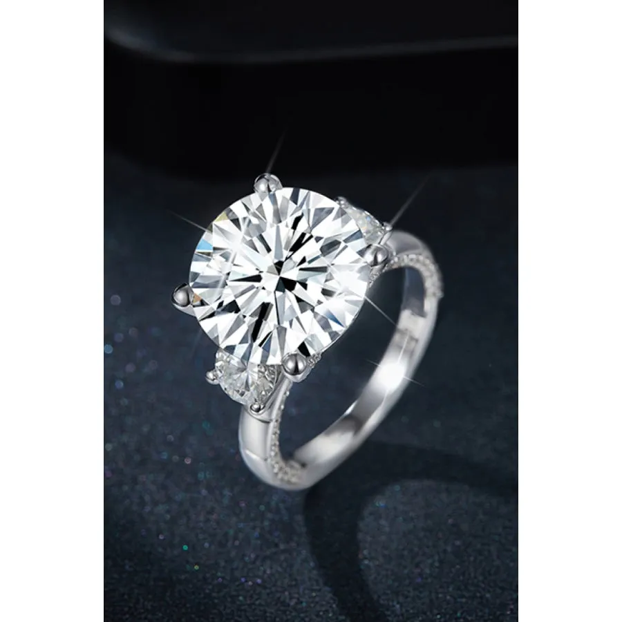 8.6 Carat Moissanite Platinum-Plated Ring