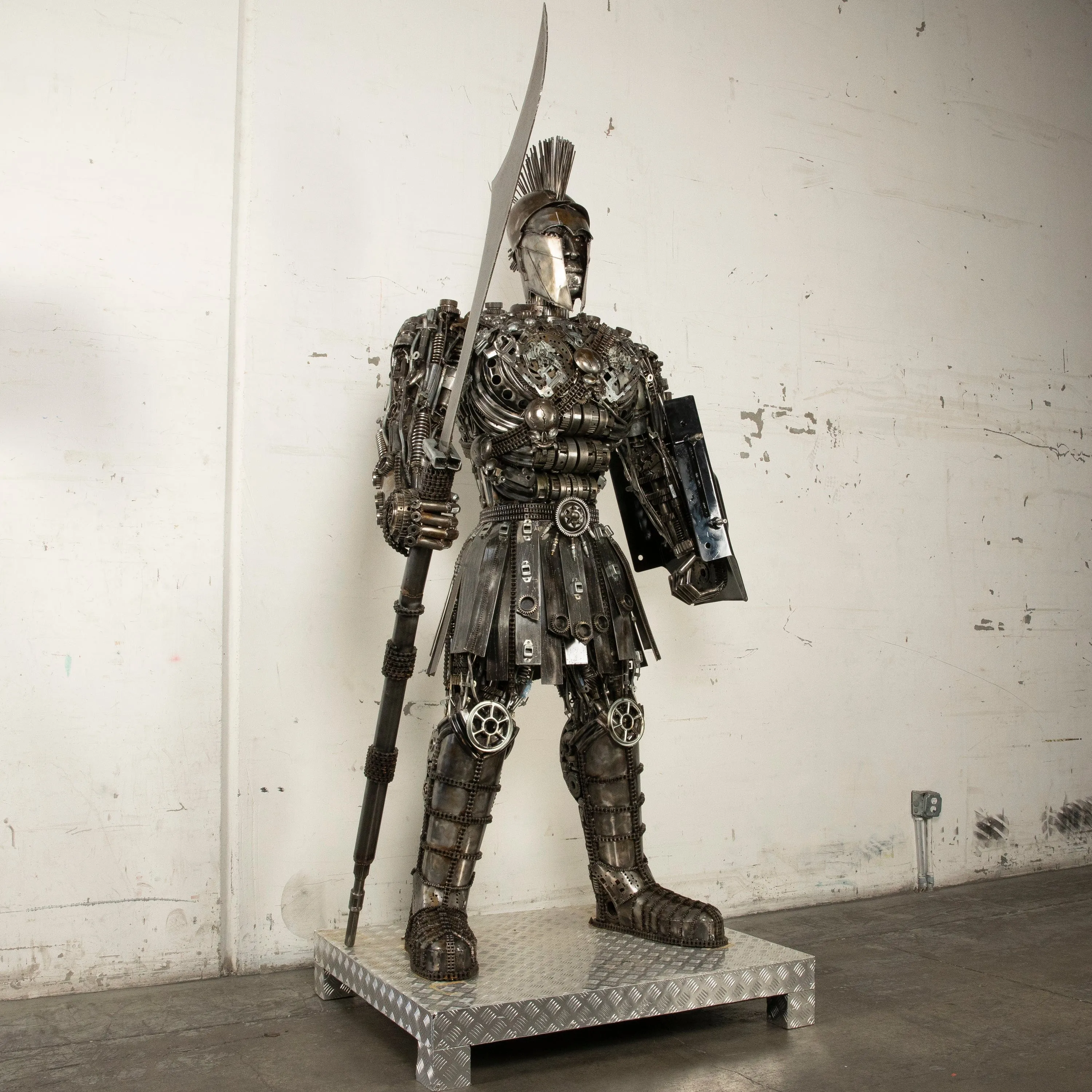 91 Spartan Recycled Metal Art Sculpture