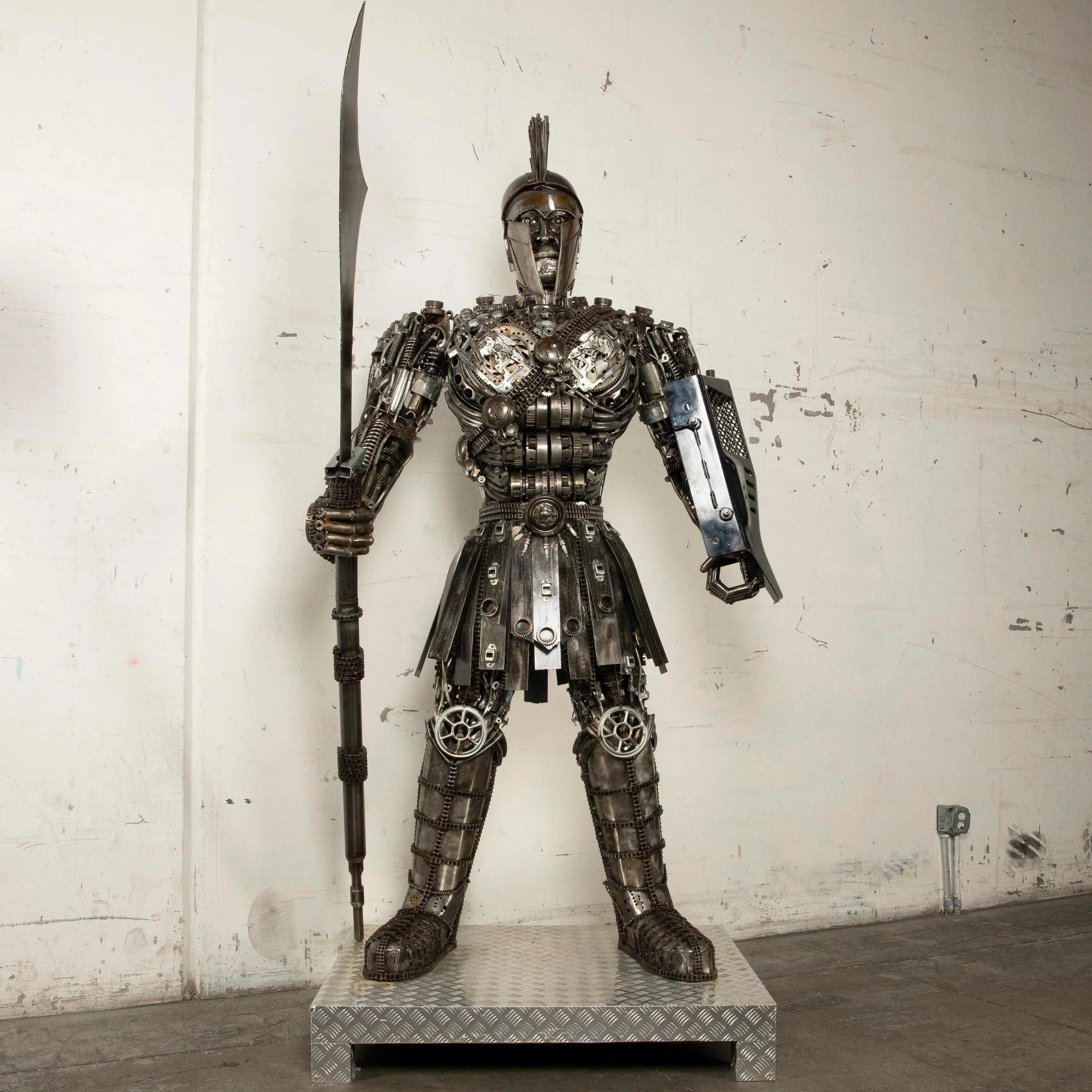 91 Spartan Recycled Metal Art Sculpture