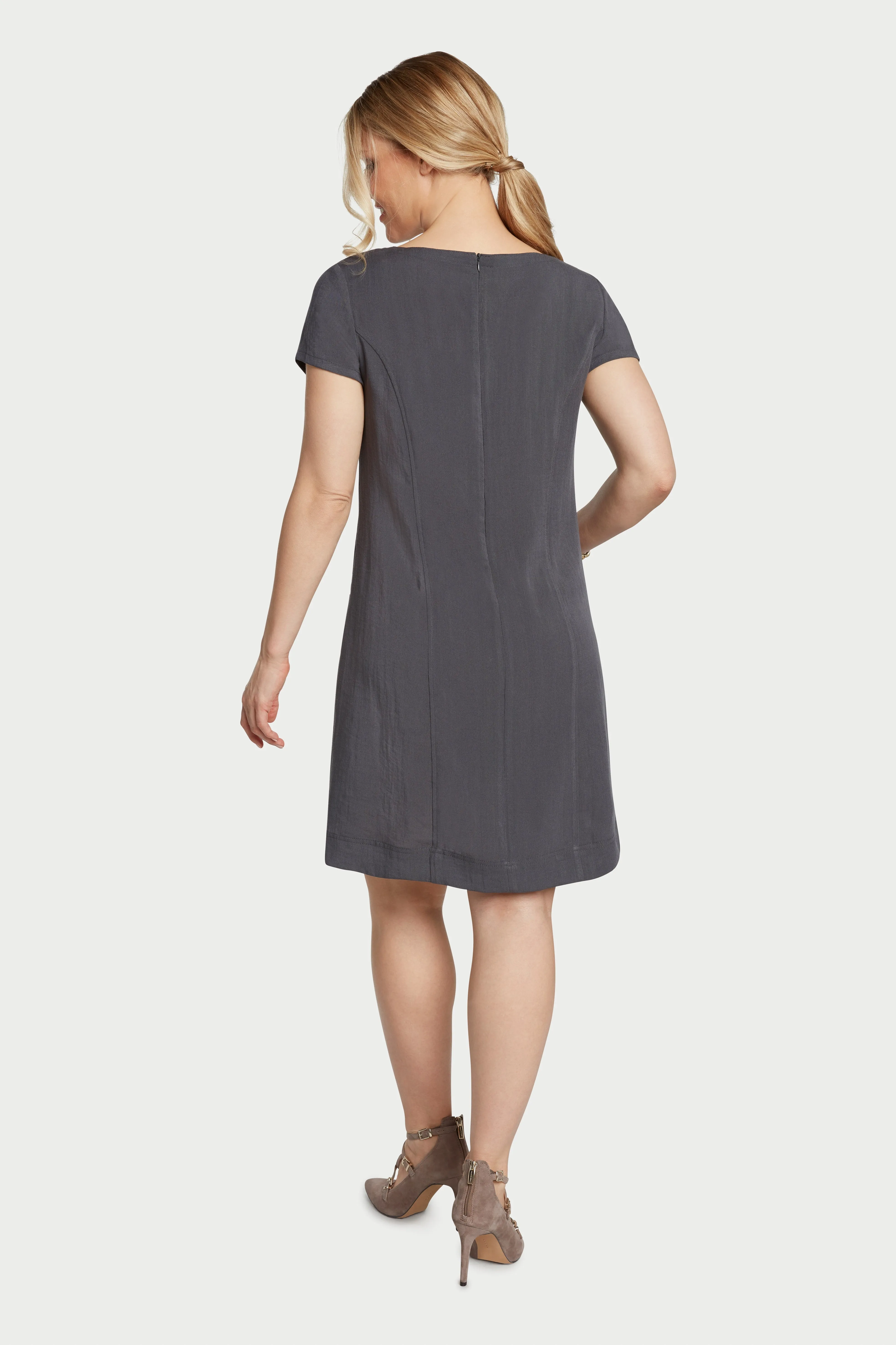 AAD260 - V-Neck Linen Dress