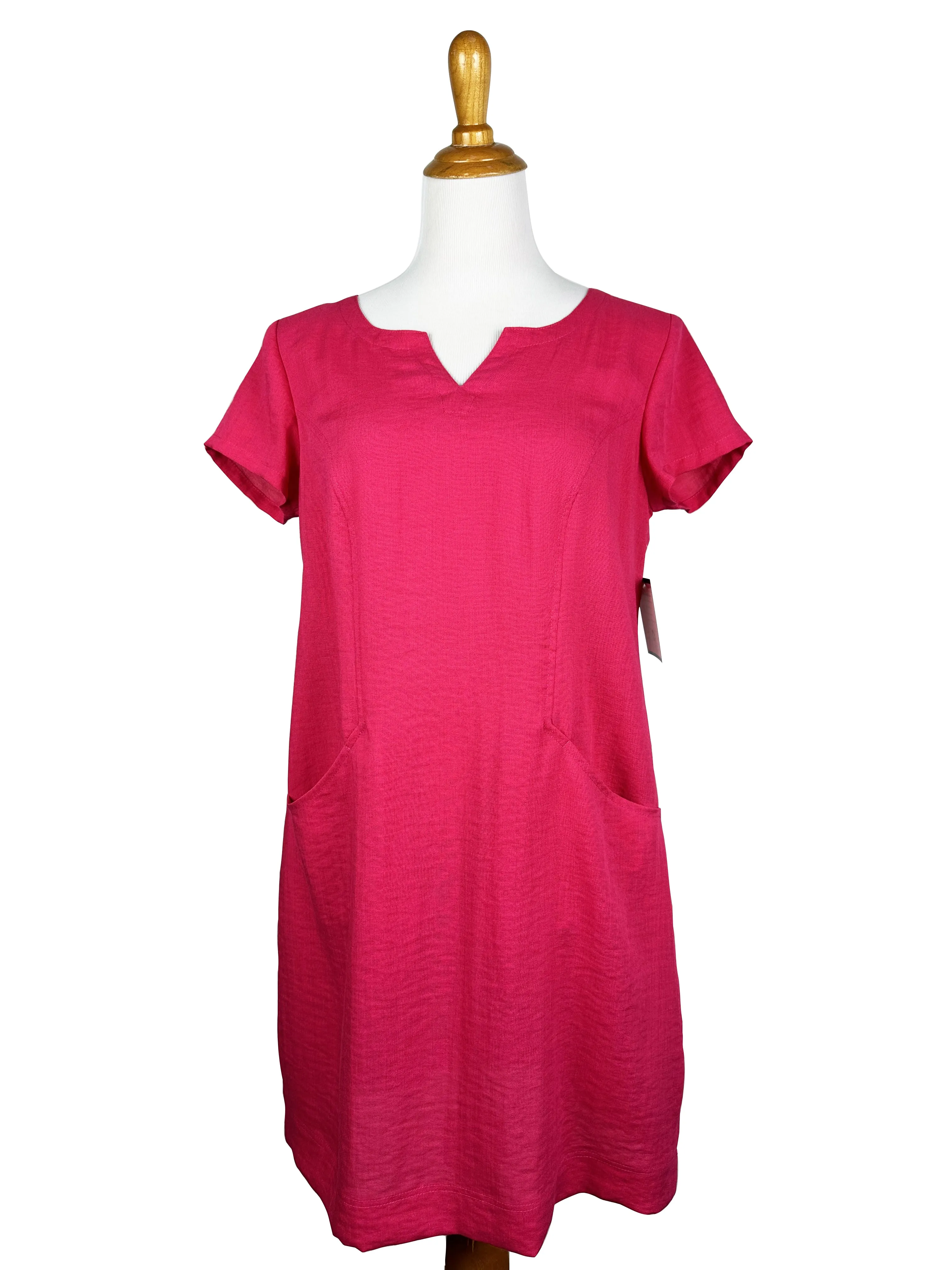 AAD260 - V-Neck Linen Dress