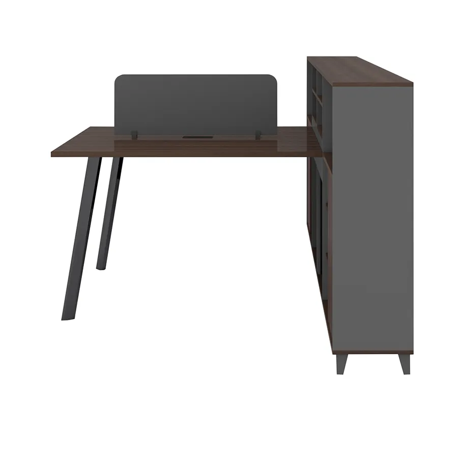 Alice 2S Desk with Side Storage Cabinet