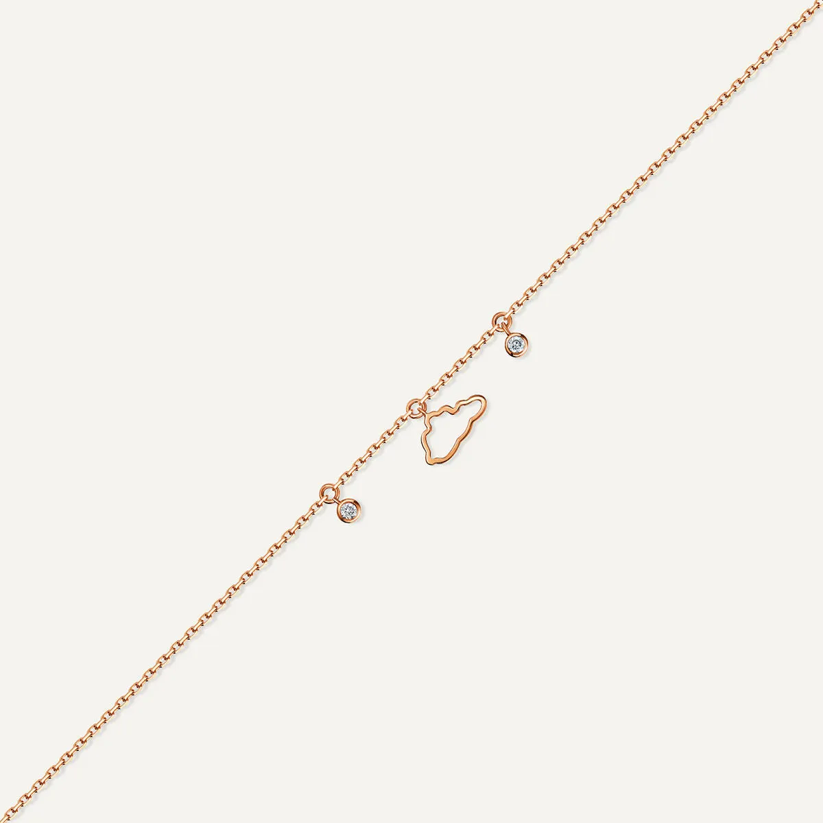 Allusia Love Mini Cloud 18K Rosegold Bracelet w. Diamonds