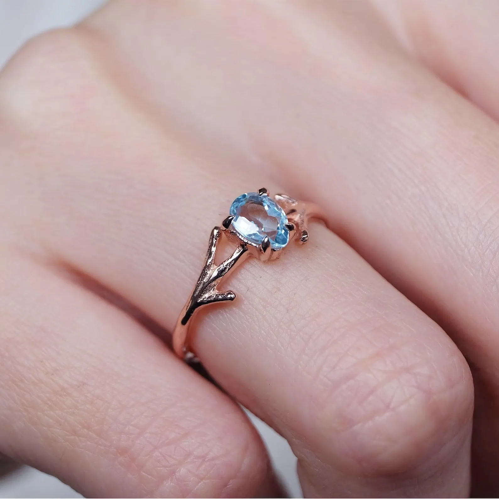 Aquamarine Twig Ring Savisa