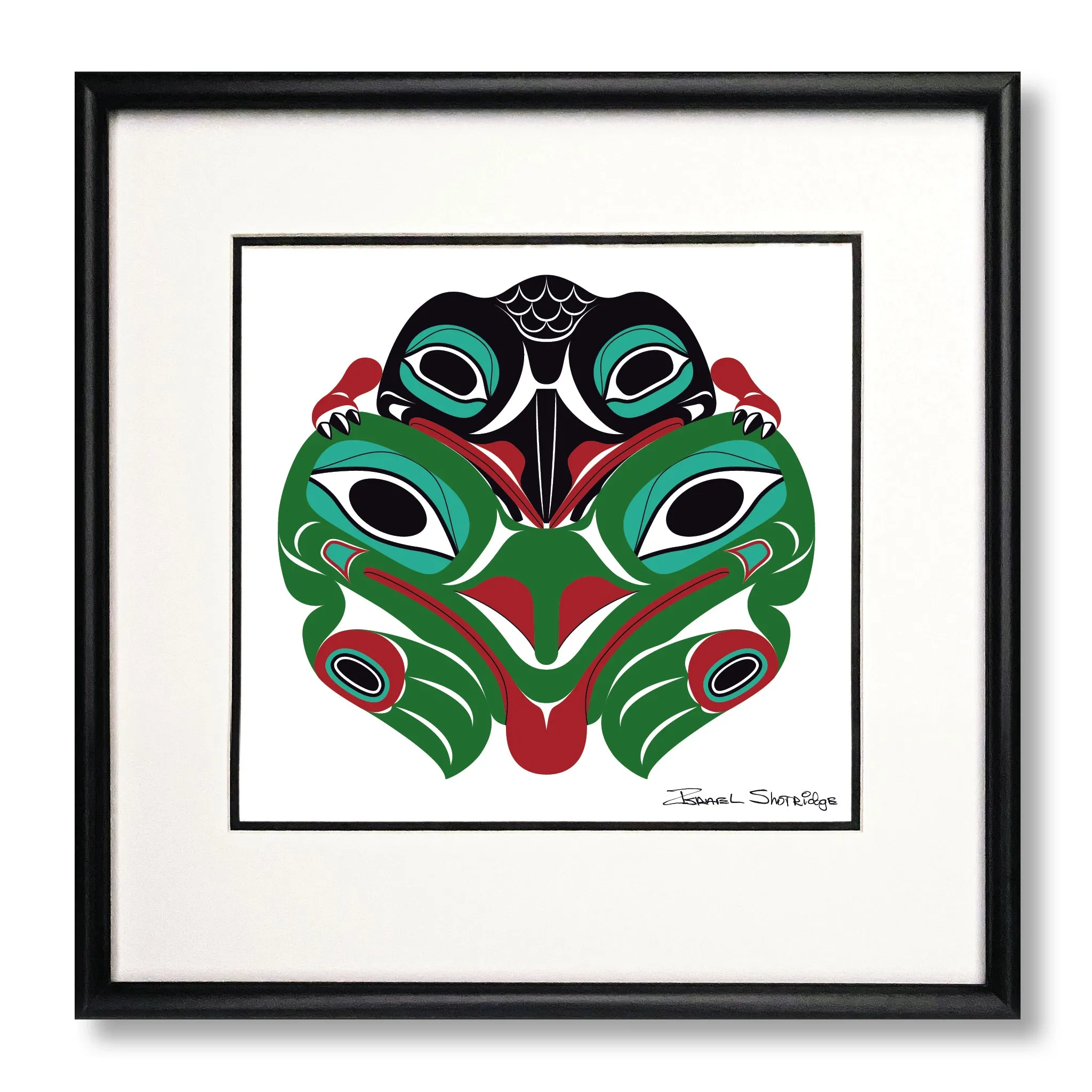 Baby Raven & Frog - Limited Edition Formline Art Print