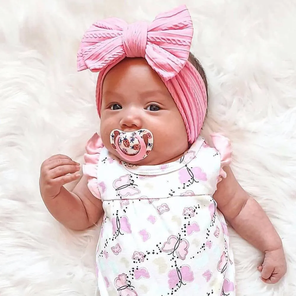 Baby Top Knot Double Bow Headband Cherry