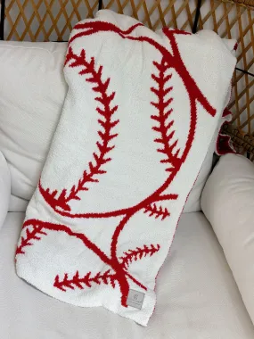 Baseball Print Cozy Throw Blanket