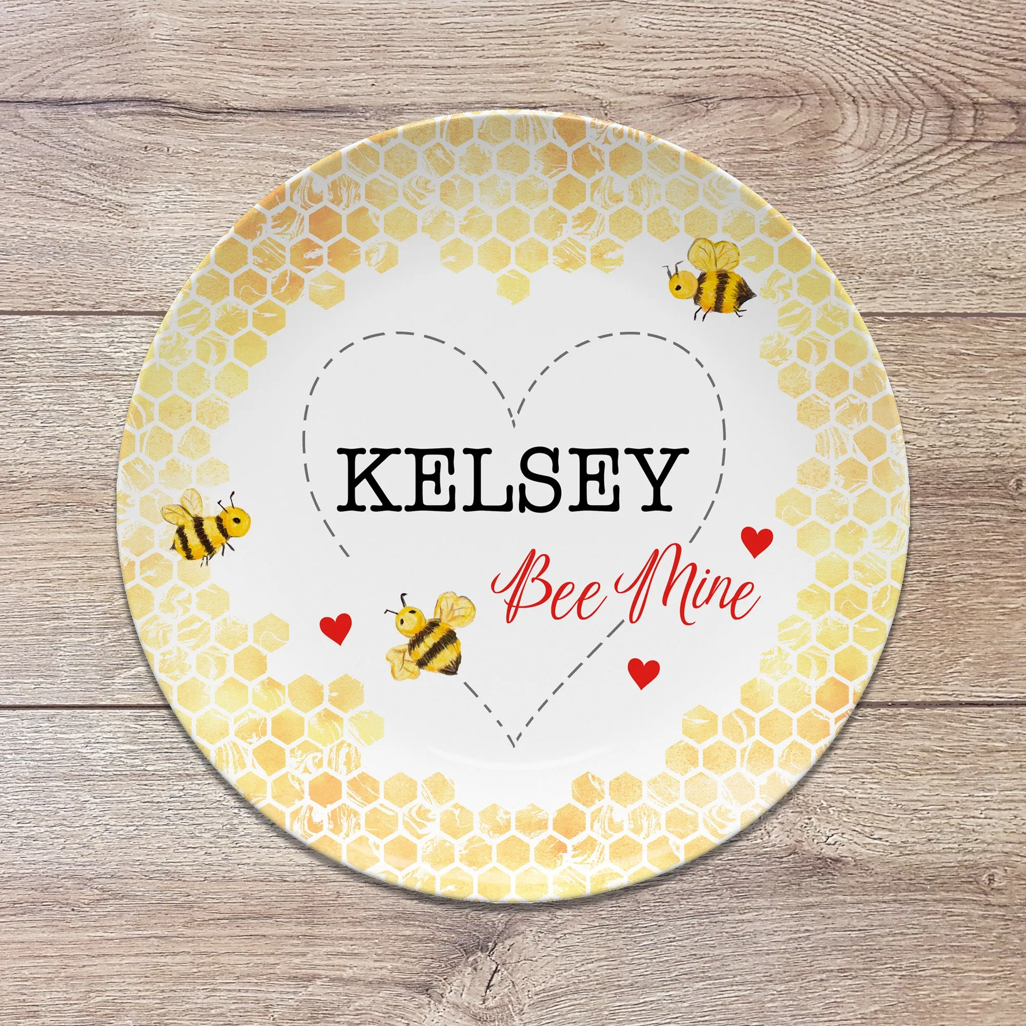 Bee Mine Valentine Personalized Plate